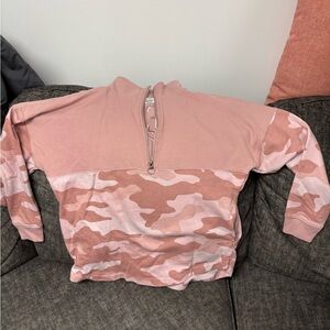 PINK Victoria's Secret Kids Blush Camo Half-Zip Sweatshirt